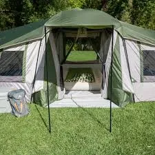 Trail 10-Person 3-Room Vacation Tent with Shade Awning