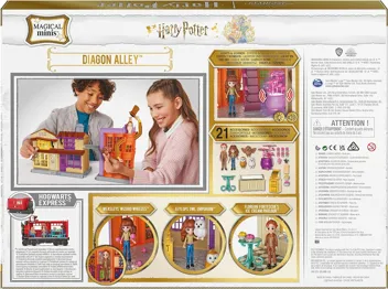 Wizarding World Harry Potter, Magical Minis Diagon Alley 3-in-1 Playset with Lights & Sounds