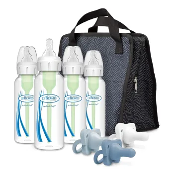 Dr. Brown's Fold & Freeze Bottle Tote, Breastfeeding Essential Cooler Bag, 6 Baby Bottles Milk Storage