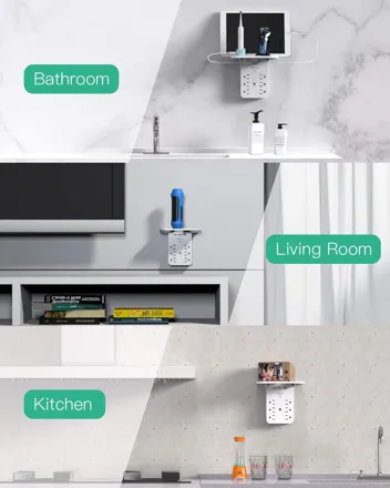 6-Outlet Surge Protector Outlet Extender w/ 3x USB Ports & Shelf