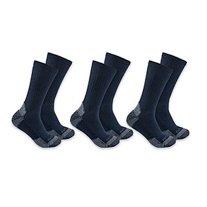 Carhartt Midweight Cotton Blend Socks-3 Pair--Size Large