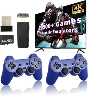 Lurmgm 24,500-Game 9-Emulator Wireless Retro Console with 2x Controllers