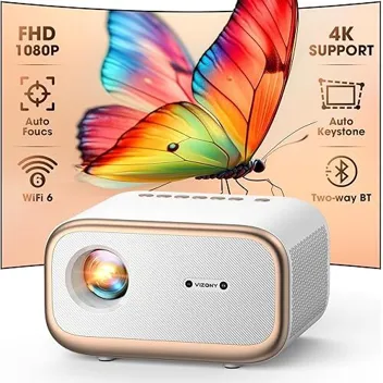 Vizony E1 Native 1080p 450-ANSI Lumen WiFi Bluetooth Projector