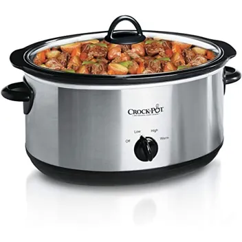 7 Quart Oval Manual Slow Cooker (Stainless Steel)