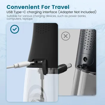 Fixr 2000mAh USB-Rechargeable Cordless Water Flosser with 4 Nozzle Tips