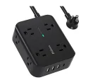 Mifaso 5ft Extension 8-Outlet Power Strip Surge Protector w/ 4x USB Ports