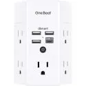 5-Outlet 1800J Surge Protector Outlet Extender w/ 4x USB Ports