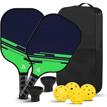 Chiachia Carbon Fiber & Fiberglass Pickleball Paddle Set (2x Paddles