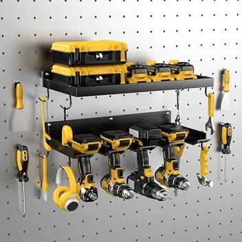 4-Drill Power Tool Organizer Wall Mounted Shelves