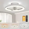 16" Bladeless Stepless Dimmable LED Modern Ceiling Fan Light