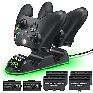 Amazon : OIVO Xbox Controller Dual Charging Station Dock w/ 1300mAH Rechargeable Battery for xbox Series X/S/One/Elite/Core Controllers