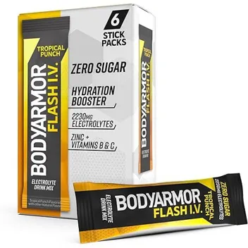 Bodyarmour Flash IV Tropical Punch Zero Sugar Electrolyte Drink Mix (6-Count)