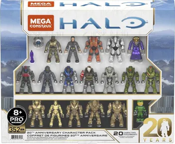 MEGA Halo Action Figures Toy Building Set, 20th Anniversary Pack (Amazon Exclusive)