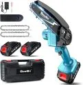 6" 21V Cordless Mini Chainsaw w/ 2x Batteries