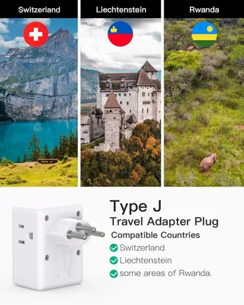 3-Outlet 2-USB European Travel Adapter Plug