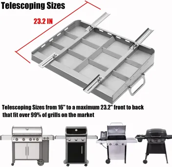 Eutrkei 23" x 16" Universal Stainless Steel Flat Top Griddle with Removable Grease Tray