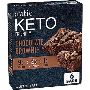 [S&S]: 6-Count :ratio KETO Friendly Soft Baked Bars (Chocolate Brownie)