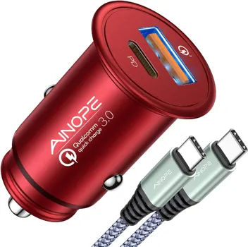 Ainope 67.5W USB-C Car Charger with 3.3ft Type-C Nylon Cable