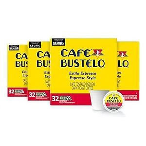 Café Bustelo Espresso Style Dark Roast Coffee, 128 Keurig K-Cup Pods