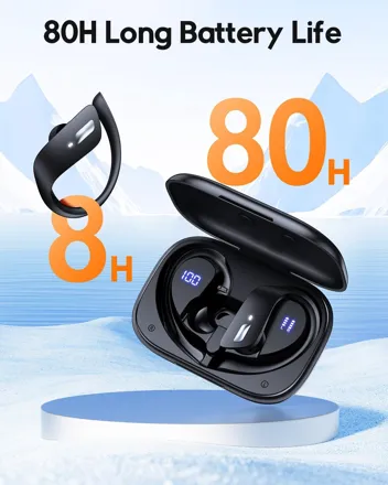 Tagry 80Hrs Playtime IPX7 Waterproof Bluetooth 5.3 Wireless Earbuds