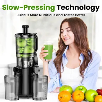 Cold Press Juicer, Amumu Slow Masticating Machines with 6.1" Extra Large Feed Chute Fit Whole Fruits & Vegetables Easy Clean Self Feeding Effortless for Batch Juicing [ ]