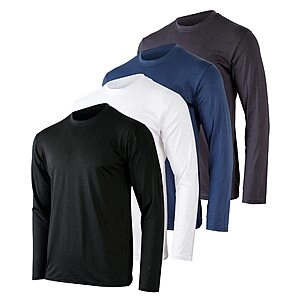 Real Essentials : Dry-Fit Moisture Wicking Performance Long Sleeve T-Shirt, UV Sun Protection Outdoor Active Top