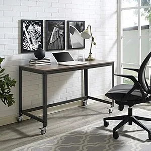 47" Vivify Industrial Modern Computer Office Desk with Locking Casters