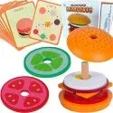 Montessori Mama Stacking Hamburger Toy + 10 Order Cards