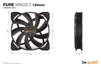 Pure Wings 2 120mm Premium Low Noise Cooling Fan | Black | BL046 -, shipping free with Prime