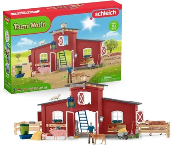 92-Piece Farm World: Large Farm w/ Animals & Accessories (Yellow