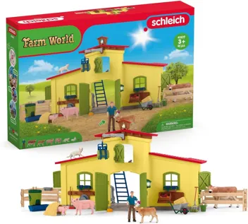 92-Piece Farm World: Large Farm w/ Animals & Accessories (Yellow