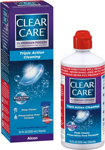 Clear Care 12oz Cleaning & Disinfecting Solution w/ Lens Case (Twin Pack)