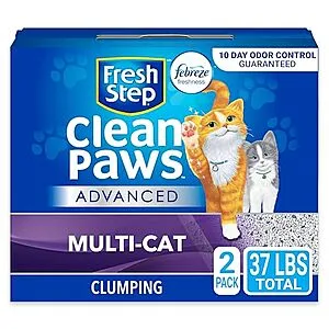 [S&S]: 37-lbs Advanced Clean Paws Multi-Cat Clumping Cat Litter