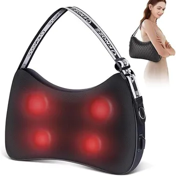 Knqze Shiatsu Heated 4D Bi-Directional Deep Tissue Portable Neck & Back Massager