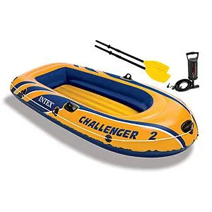 2-Person Challenger 2 Inflatable Floating Boat Raft Set w/ 2 48" Oars