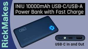 10000mAh Slimmest External Phone Powerbank Portable Charger with USB C in&output