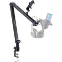 Microphone Boom Arm Desk Clamp with Phone Clip