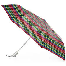 Totes One-Touch Auto Open Close Rain Umbrella with Sunguard Chevron