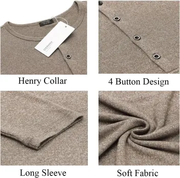 Coofandy Slim Fit Henley Shirts