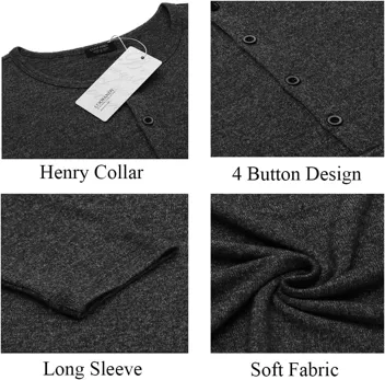 Coofandy Slim Fit Henley Shirts