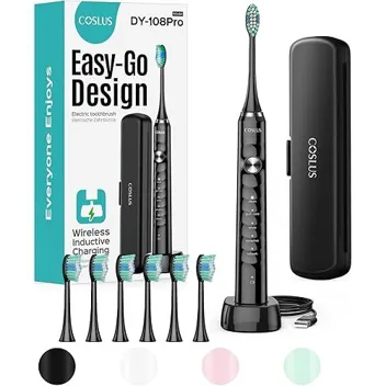 Coslus 47000vpm Electric Toothbrush Kit with 6x Heads