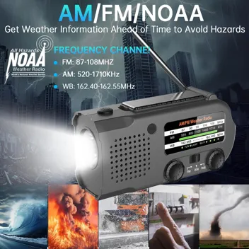 Qauyyw Emergency Crank 20000mAh Solar Radio with Flashlight