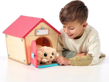 Little Live Pets - My Puppy's Home Interactive Plush Toy Puppy & Kennel. 25+ Sounds & Reactions. Make The Kennel