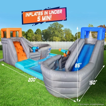 Super Soaker Ultimate Water Park – Head to Head Battle Arena Mega Inflatable Bounce House for Ultimate Water Battles