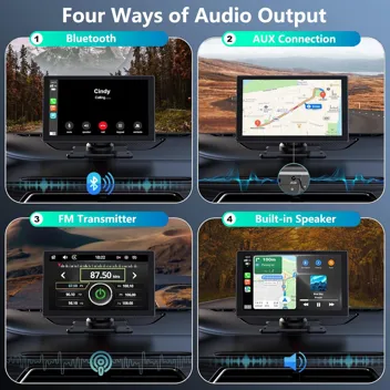 Crropda 7" Touchscreen Apple CarPlay & Android Auto Portable Car Stereo