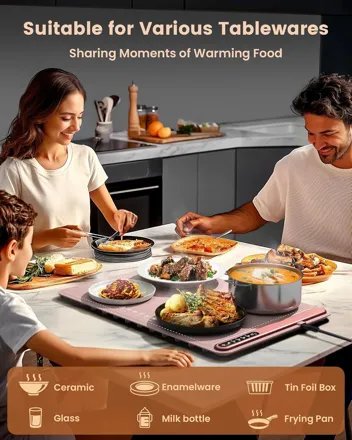 Kpptyum 110V 4-Mode Roll Up Food Warming Silicone Mat (24" x 15.7")