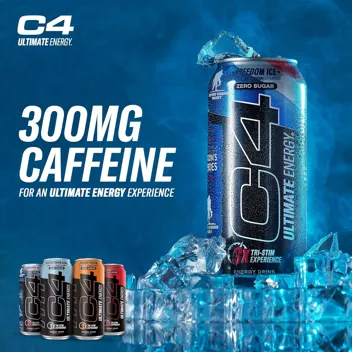 C4 Ultimate x WWE 16oz Pre Workout Sugar Free Energy Drink