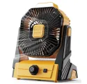 20000mAh Portable 3-Speed 2600 RPM Camping Fan with LED Lights and Backup Battery