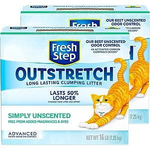 32-lbs (2 x 16-lbs) Fresh Step Advanced Outstretch Clumping Cat Litter (Simply Unscented)