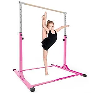 Pink Heavy Duty Adjustable Kids' Gymnastics Bar